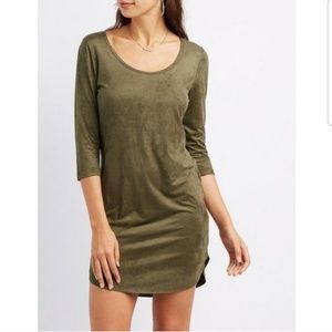 NWT CR Suede Bodycon Bodycon Dress w/ Half Sleeves